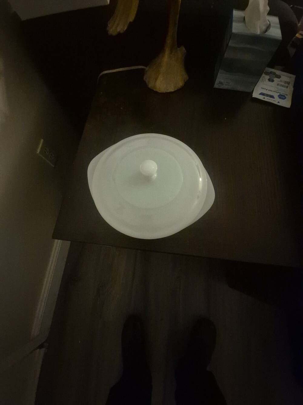 Glasbake White Milk Glass Covered Casserole Dish